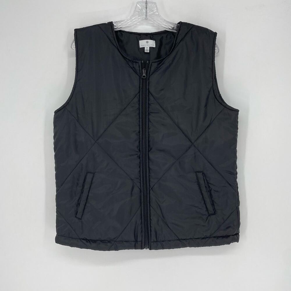 Socialite Black Puff Vest Size Small/Medium - Picture 2 of 6